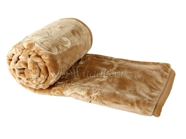 Komplet Narzut Elway Karmelowy Camel Tłoczony 160x210 cm