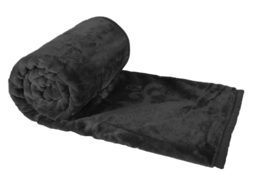 Koc czarny Elway z tłoczonym wzorem