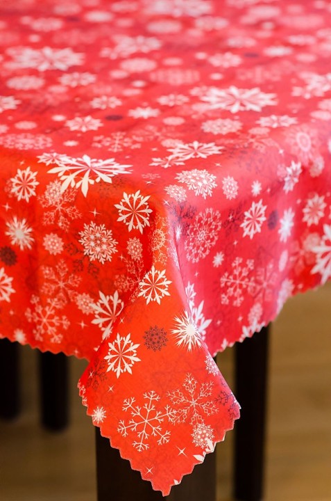 Obrus świąteczny czerwony rozmiar 180x140