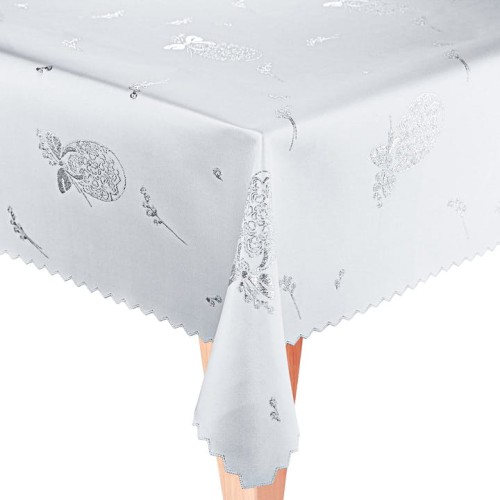 Obrus-świąteczny-Wielkanocny-biały-srebrny-wzór