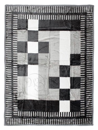 Komplet Elway Szachownica Szary | Narzuta 160x210 cm