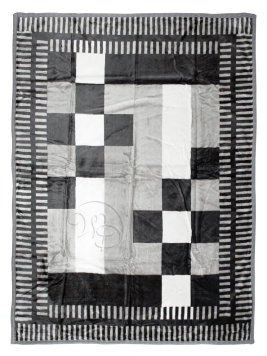 Komplet Elway Szachownica Szary | Narzuta 160x210 cm