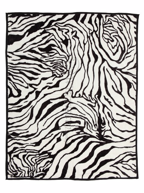Komplet Elway Zebra Czarno-Biały | Narzuta 160x210 cm