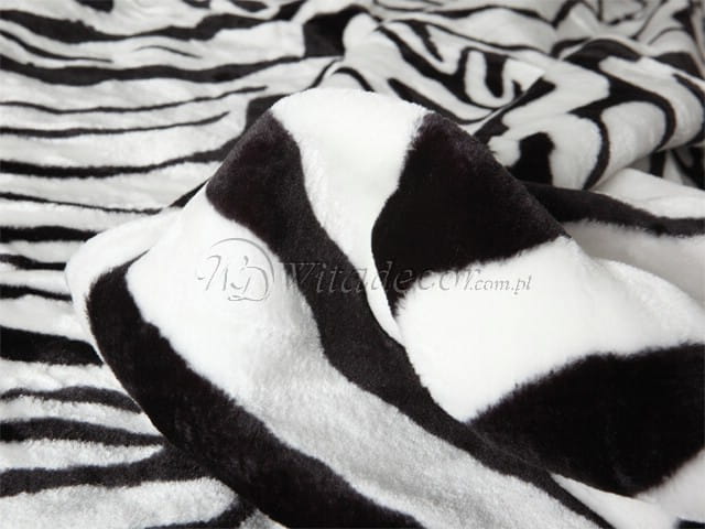 Komplet Elway Zebra Czarno-Biały | Narzuta 160x210 cm