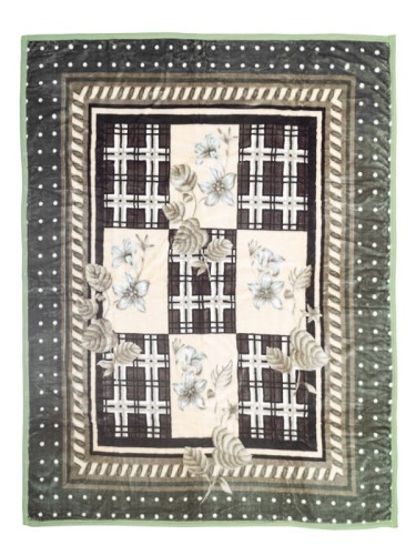 Koc Elway 160x210 zielony patchwork w kwiaty