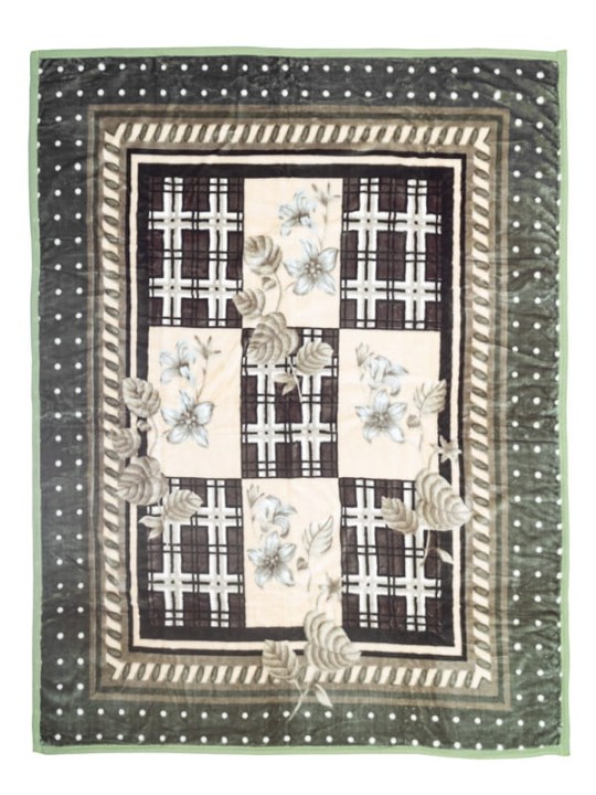 Koc Elway 160x210 zielony patchwork w kwiaty