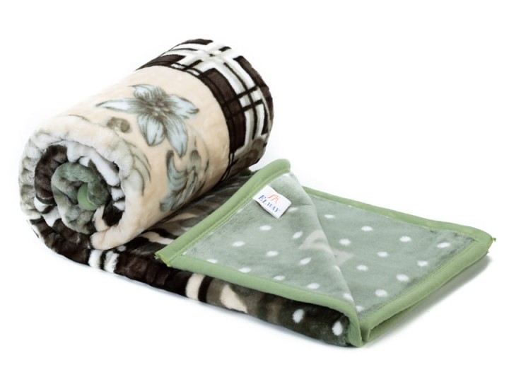 Koc Elway 160x210 zielony patchwork w kwiaty