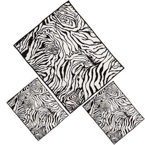 Komplet Elway Zebra Czarno-Biały | Narzuta 160x210 cm