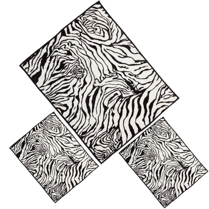 Komplet Elway Zebra Czarno-Biały | Narzuta 160x210 cm