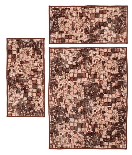 Komplet Elway Brąz Mozaika | Narzuta 160x210 cm