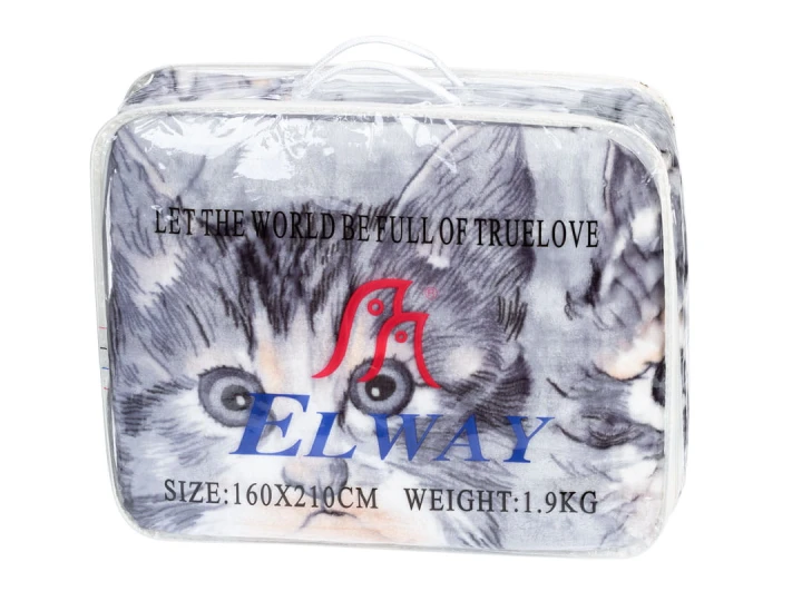 Koc Elway Akrylowy Gruby 160x210 Szary w Trzy Kotki