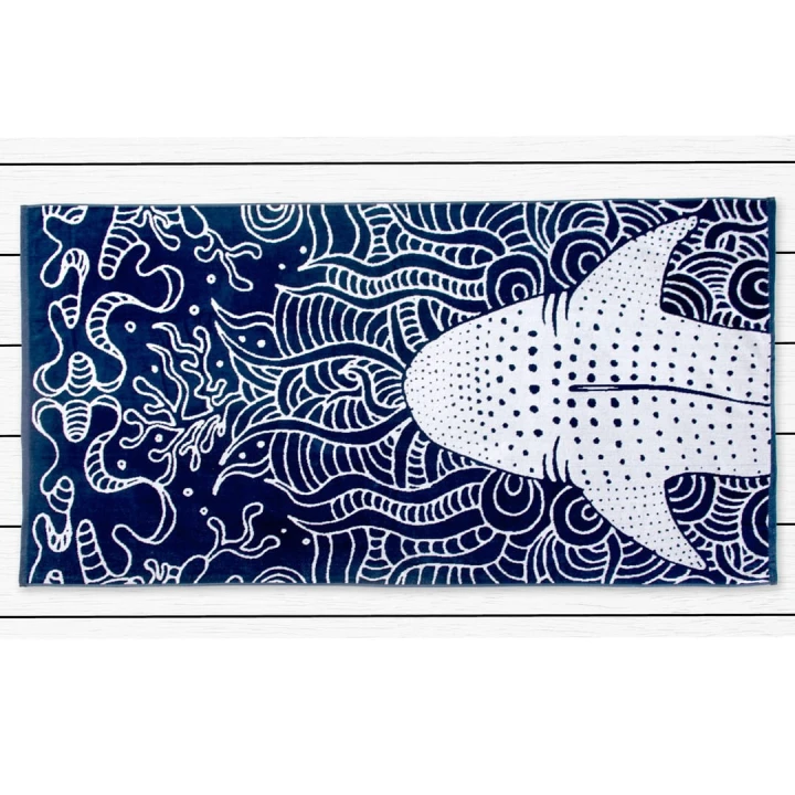 DecoKing ręcznik plażowy bawełniany SHARK 90X180