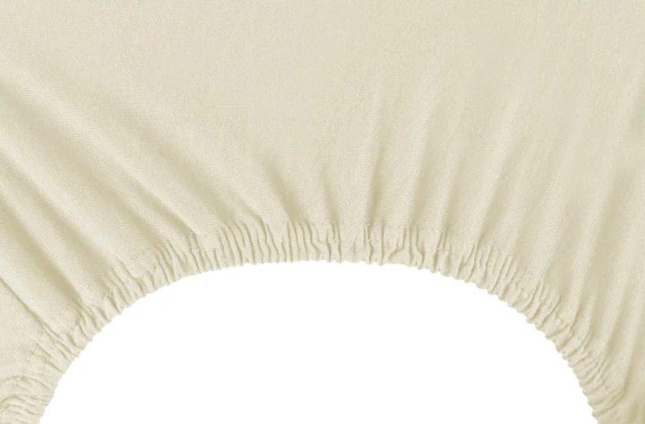 DecoKing prześcieradło jersey kremowe z gumką 100x200