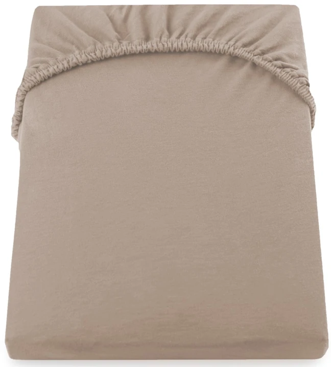 DecoKing prześcieradło jersey cappuccino z gumką 100x200