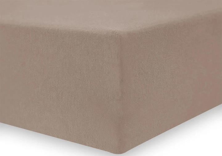 DecoKing prześcieradło jersey cappuccino z gumką 100x200