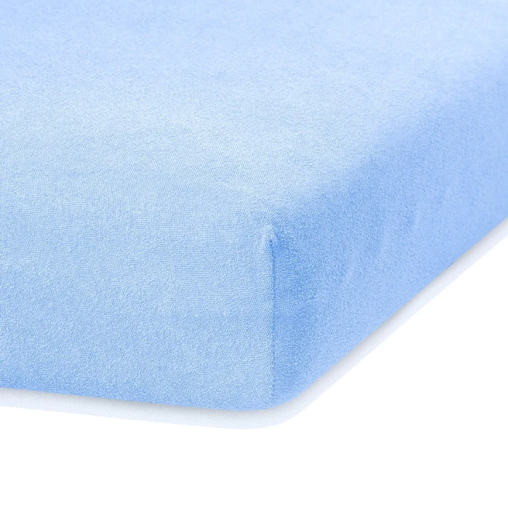 AmeliaHome prześcieradło frotte niebieskie jasne z gumką 120x200.