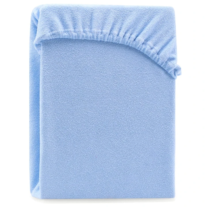 AmeliaHome prześcieradło frotte niebieskie jasne z gumką 120x200.