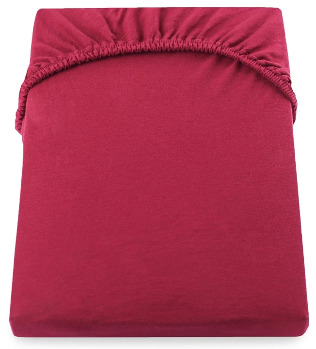 DecoKing prześcieradło purpurowe jersey z gumką 120x200