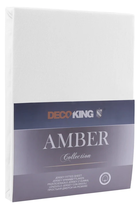 DecoKing prześcieradło białe jersey z gumką 120x200
