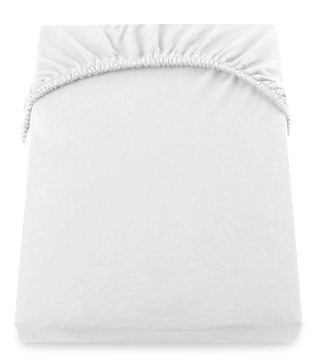 DecoKing prześcieradło białe jersey z gumką 120x200