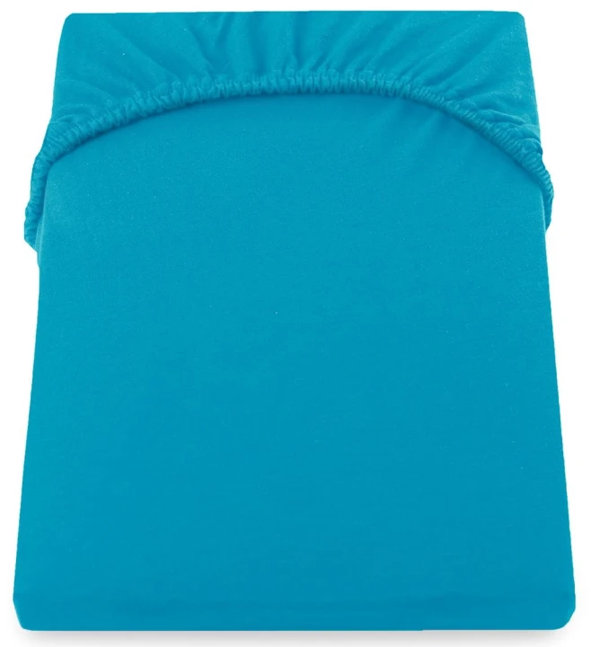 DecoKing prześcieradło kolor morski jersey z gumką 120x200