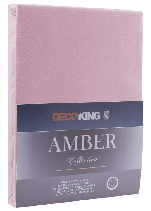 DecoKing prześcieradło liliowe jersey z gumką 120x200