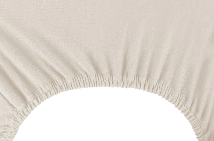 DecoKing prześcieradło beżowe jersey z gumką 140x200