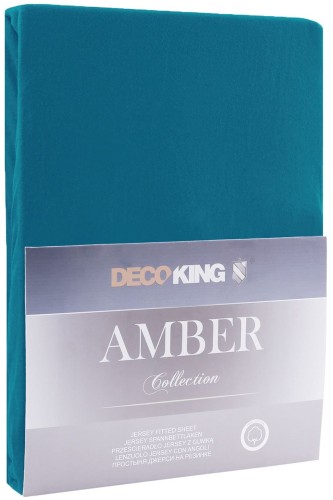 DecoKing prześcieradło szafirowe jersey z gumką 140x200