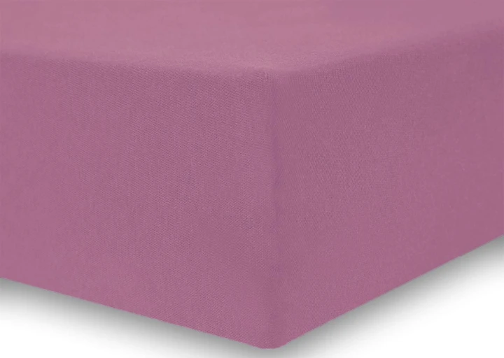DecoKing prześcieradło śliwkowe jersey z gumką 140x200