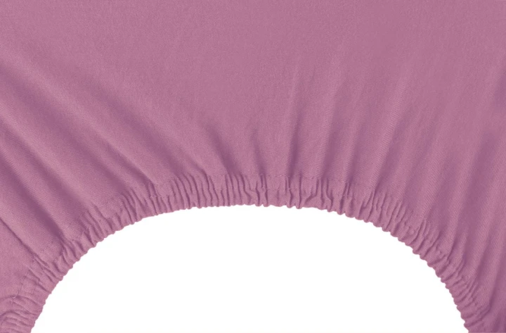 DecoKing prześcieradło śliwkowe jersey z gumką 140x200