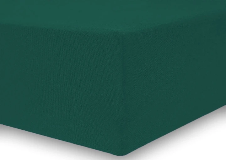 DecoKing prześcieradło jersey zieleń butelkowa z gumką 140x200