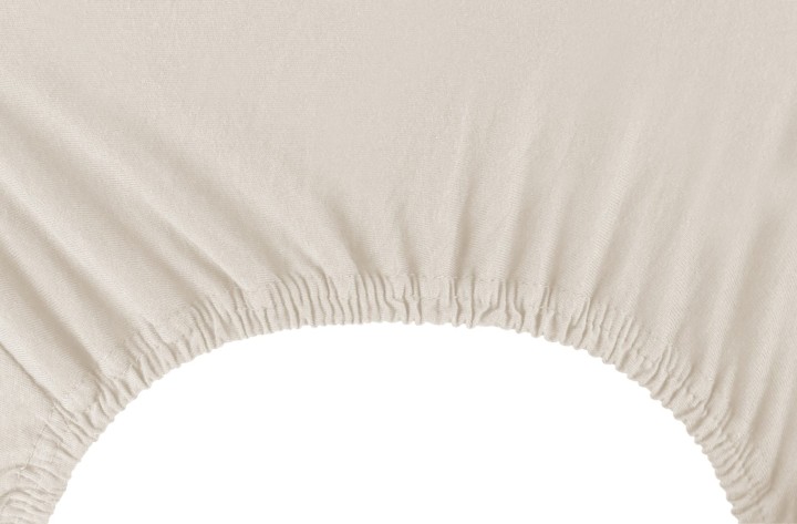 DecoKing prześcieradło jersey beżowe z gumką 160x200