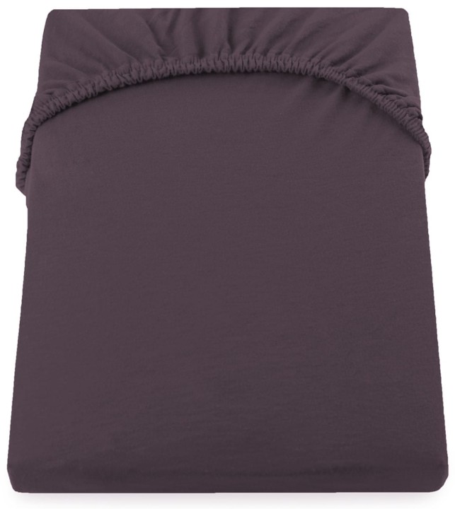 DecoKing prześcieradło brązowe jersey z gumką 160x200