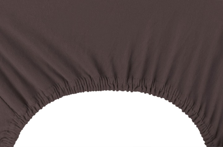 DecoKing prześcieradło brązowe jersey z gumką 160x200