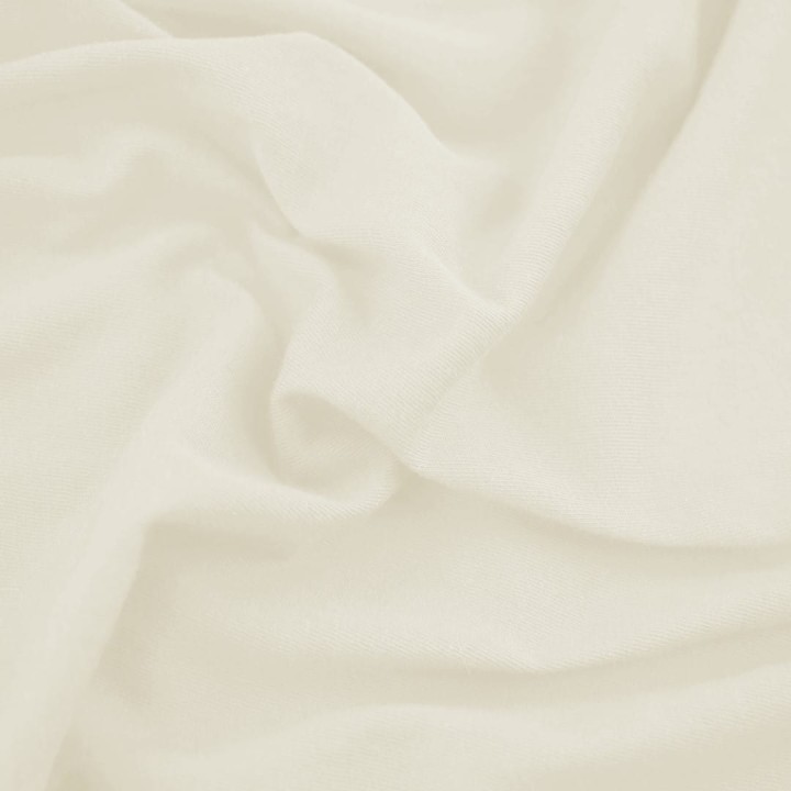 DecoKing prześcieradło jersey kremowe z gumką 160x200