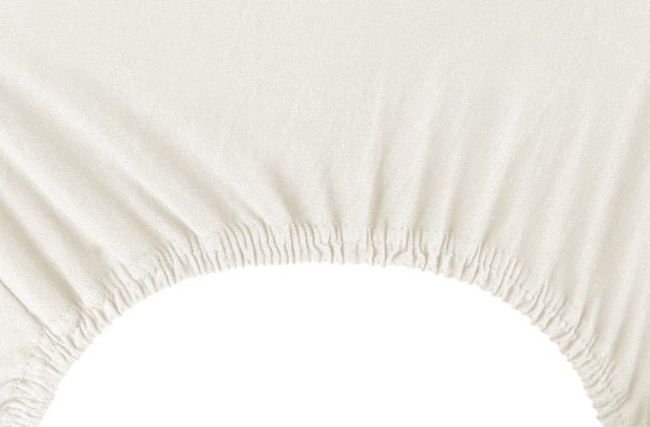 DecoKing prześcieradło jersey ecru z gumką 160x200