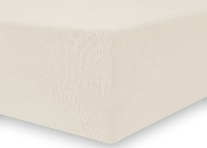 DecoKing prześcieradło jersey ecru z gumką 160x200