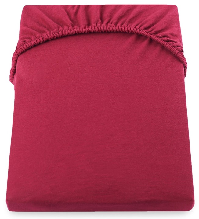DecoKing prześcieradło jersey purpurowe z gumką 160x200
