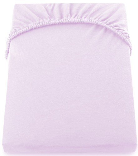DecoKing prześcieradło jersey liliowe z gumką 160x200