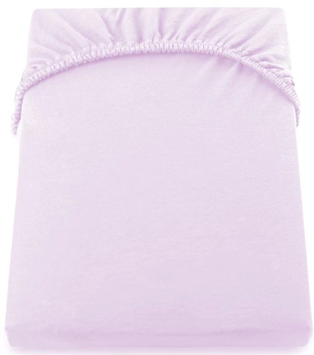 DecoKing prześcieradło jersey liliowe z gumką 160x200
