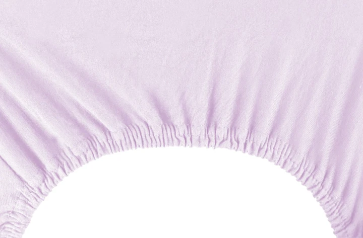 DecoKing prześcieradło jersey liliowe z gumką 160x200