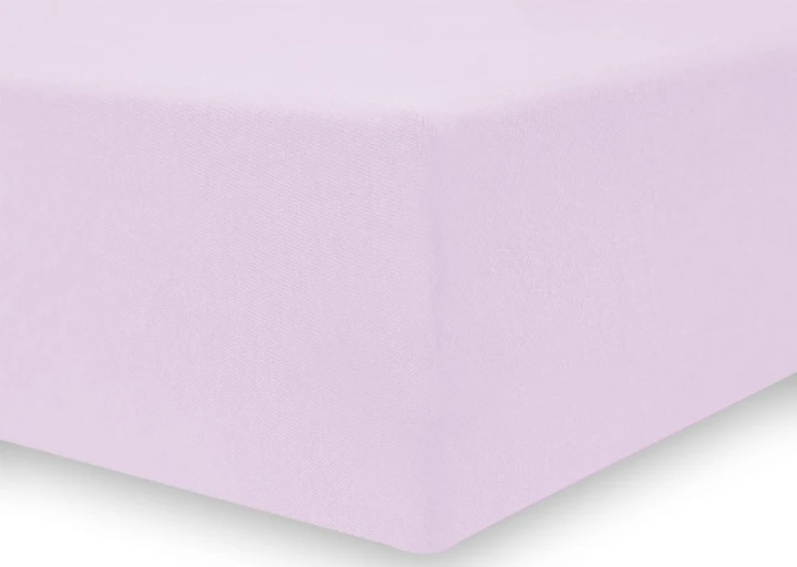 DecoKing prześcieradło jersey liliowe z gumką 160x200