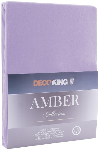 DecoKing prześcieradło jersey fioletowe z gumką 160x200