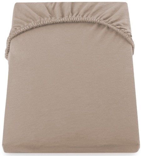 DecoKing prześcieradło jersey cappuccino z gumką 160x200