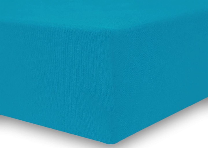 DecoKing prześcieradło jersey morskie z gumką 160x200