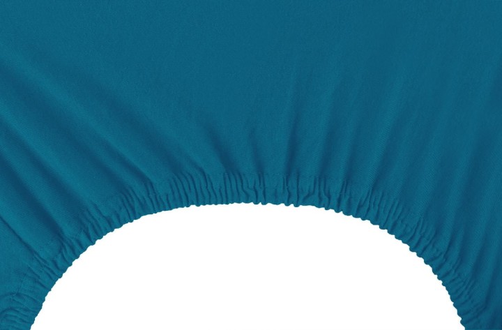 DecoKing prześcieradło szafirowe niebieskie jersey z gumką 160x200