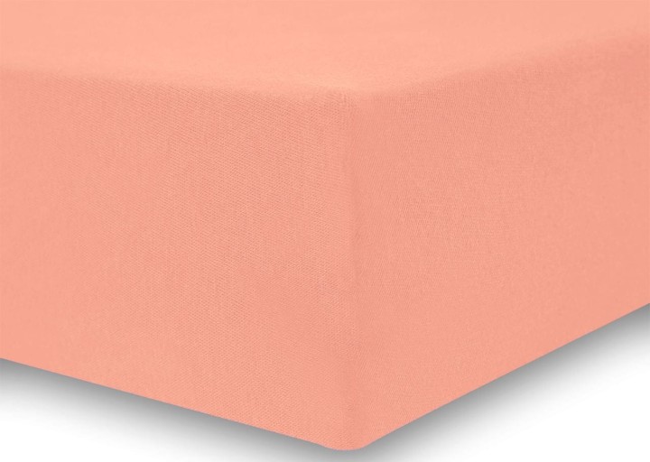 DecoKing prześcieradło jersey z gumką brzoskwiniowe 160x200