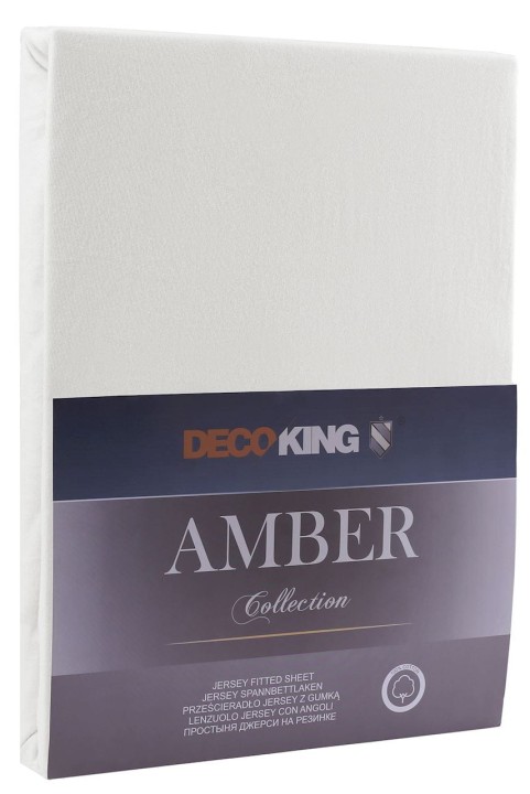 DecoKing prześcieradło jersey jasny popiel z gumką 160x200