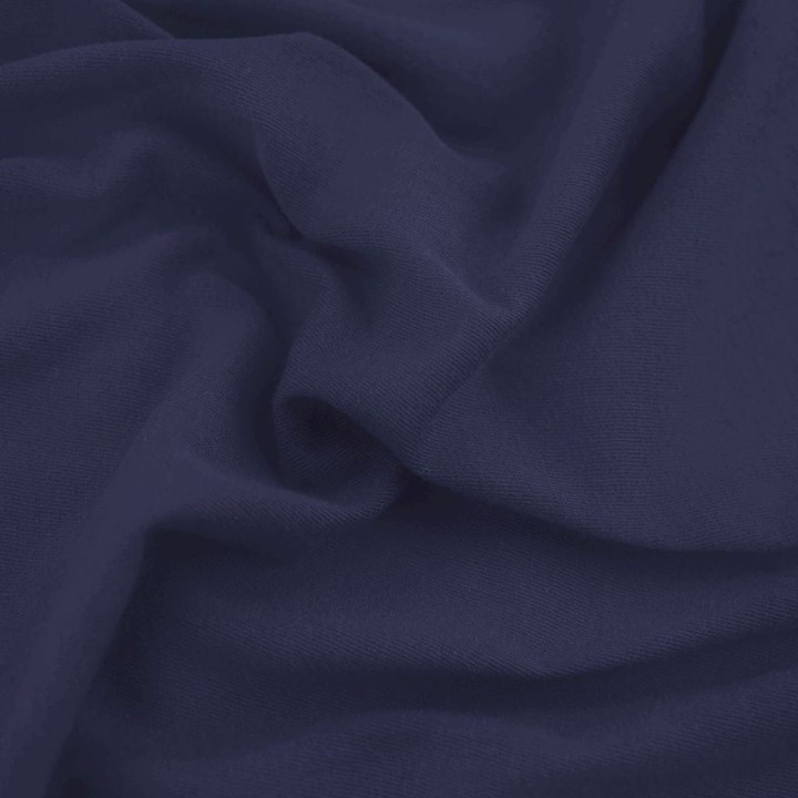 DecoKing prześcieradło jersey granatowe z gumką 160x200
