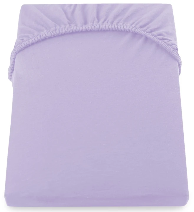 DecoKing prześcieradło jersey fioletowe z gumką 180x200